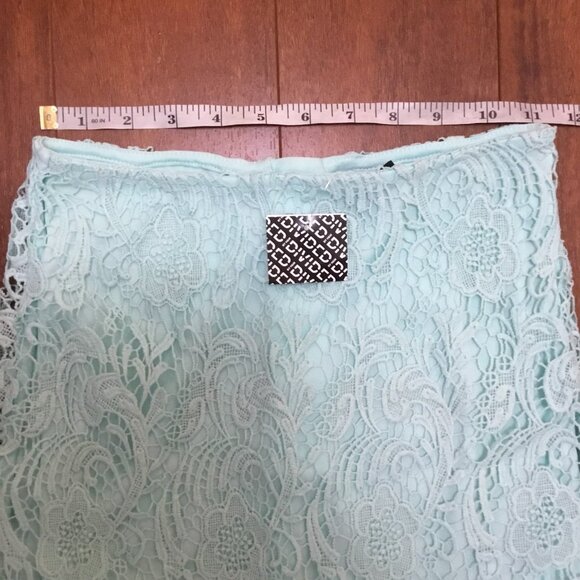 H&M Divided Light Blue Crochet Lace Skirt Boho Bohemian Zip Closure Women's 2 - Picture 3 of 7